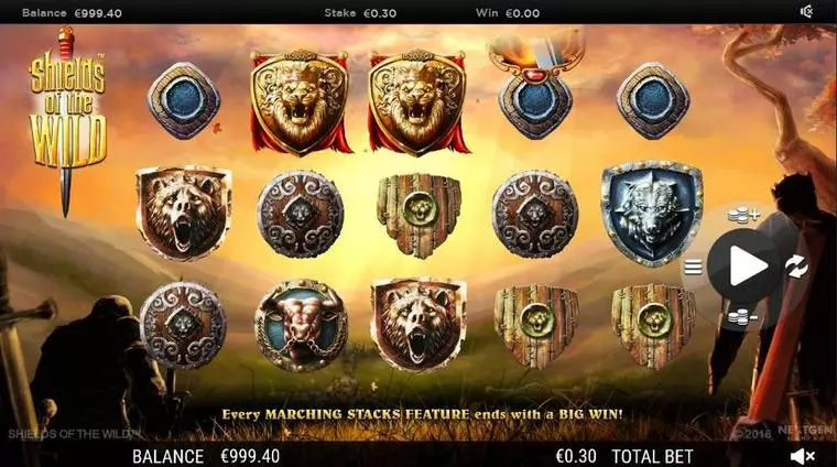 Main Screen Reels at Shields of the Wild  5 Reel Mobile Real Slot created by NextGen Gaming
