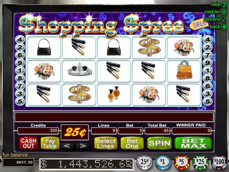 Main Screen Reels at Shopping Spree 5 Reel Mobile Real Slot created by RTG