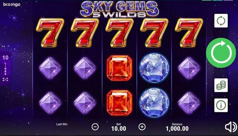  Main Screen Reels at Sky Gems 5 Wilds 5 Reel Mobile Real Slot created by Booongo