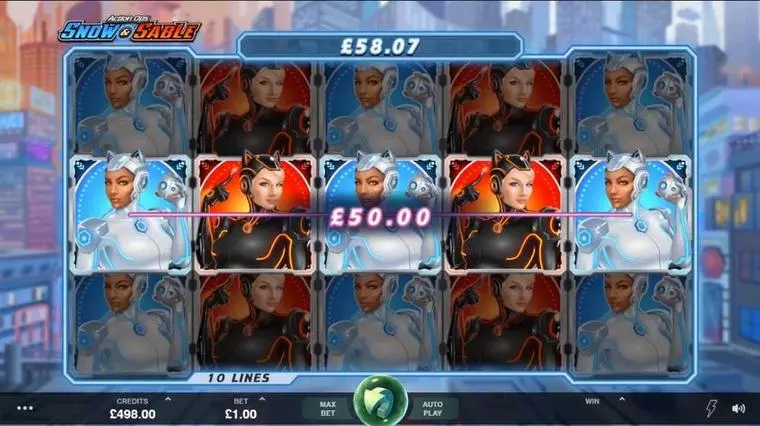  Main Screen Reels at Snow & Sable 5 Reel Mobile Real Slot created by Microgaming