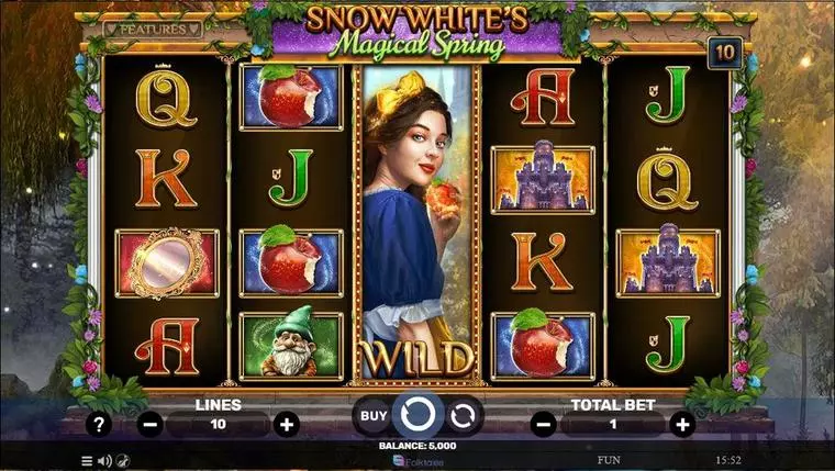  Main Screen Reels at Snow White’s Magical Spring 5 Reel Mobile Real Slot created by Spinomenal