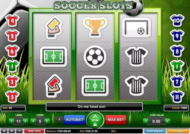  Main Screen Reels at Soccer Slots 3 Reel Mobile Real Slot created by 1x2 Gaming