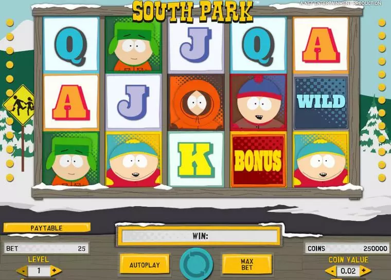  Main Screen Reels at South Park 5 Reel Mobile Real Slot created by NetEnt