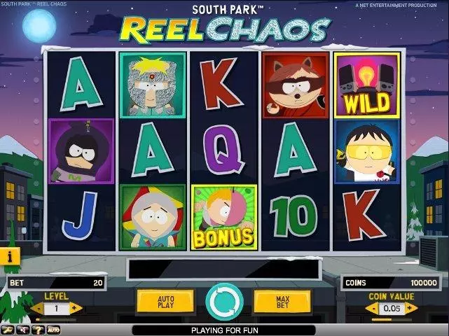  Main Screen Reels at South Park: reel chaos 5 Reel Mobile Real Slot created by NetEnt