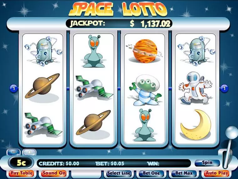  Info and Rules at Space Lotto 5 Reel Mobile Real Slot created by Byworth