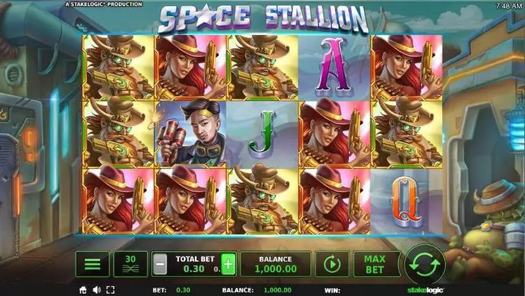  Main Screen Reels at Space Stallion 5 Reel Mobile Real Slot created by StakeLogic