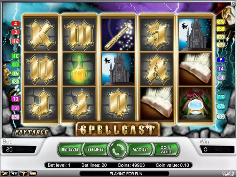  Main Screen Reels at Spellcast 5 Reel Mobile Real Slot created by NetEnt