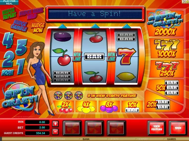 Main Screen Reels at Spin Crazy 3 Reel Mobile Real Slot created by Microgaming