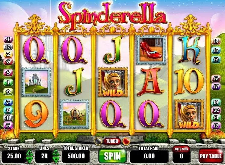  Main Screen Reels at Spinderella 5 Reel Mobile Real Slot created by Mazooma
