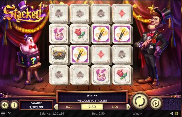  Main Screen Reels at Stacked 4 Reel Mobile Real Slot created by BetSoft