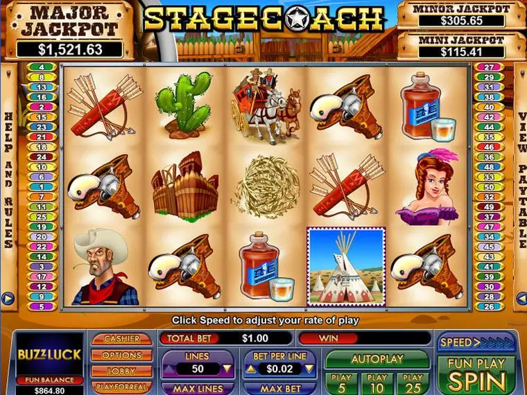  Main Screen Reels at Stagecoach 5 Reel Mobile Real Slot created by NuWorks