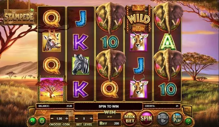  Main Screen Reels at Stampede 5 Reel Mobile Real Slot created by BetSoft