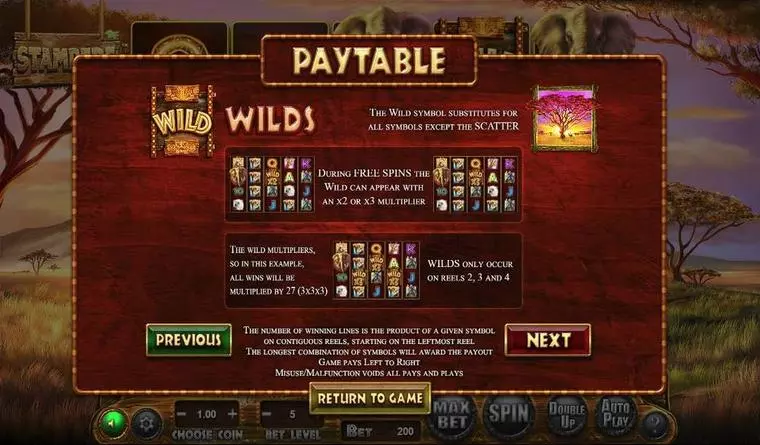 Bonus 1 at Stampede 5 Reel Mobile Real Slot created by BetSoft
