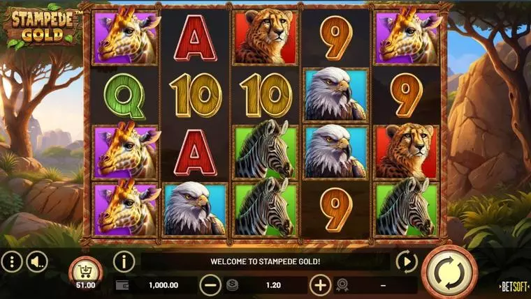  Main Screen Reels at Stampede Gold 5 Reel Mobile Real Slot created by BetSoft