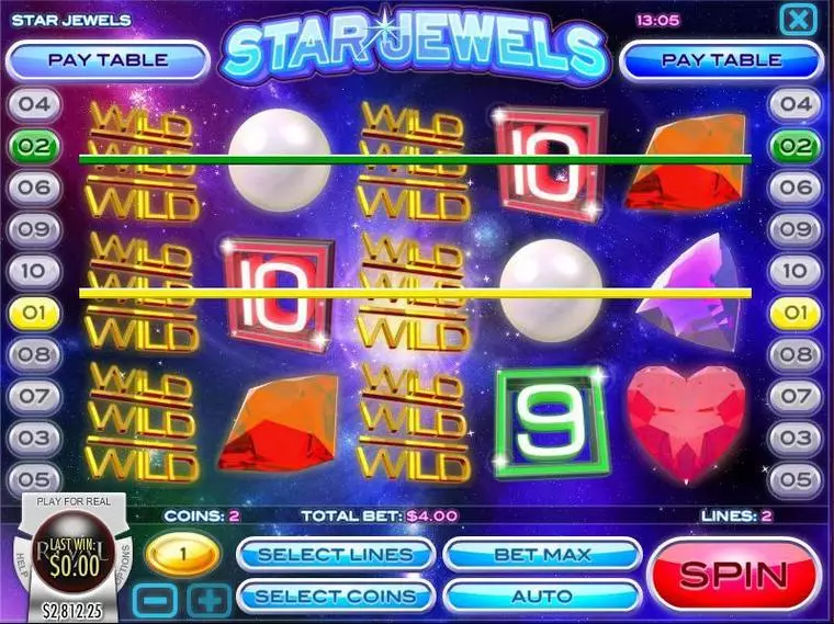  Main Screen Reels at Star Jewels 5 Reel Mobile Real Slot created by Rival