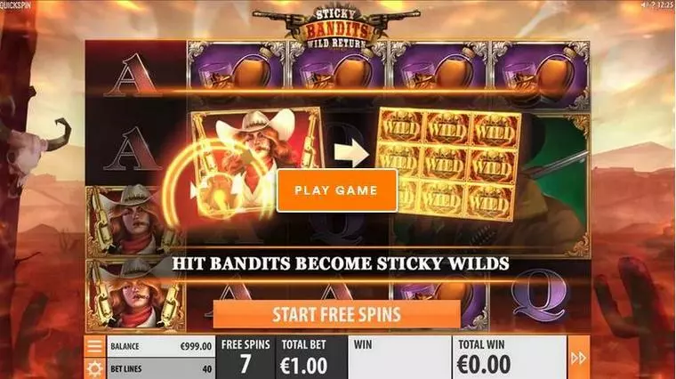 Bonus 1 at Sticky Bandits: Wild Return 3 Reel Mobile Real Slot created by Quickspin