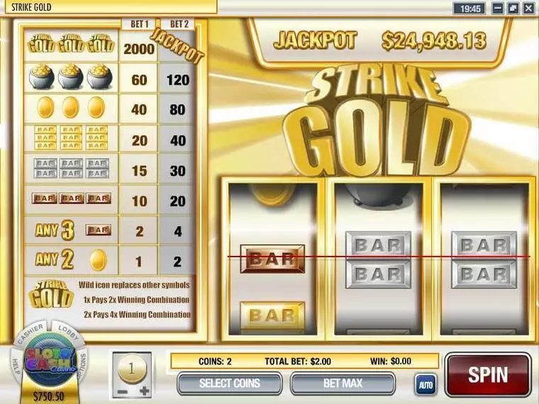  Main Screen Reels at Strike Gold 3 Reel Mobile Real Slot created by Rival