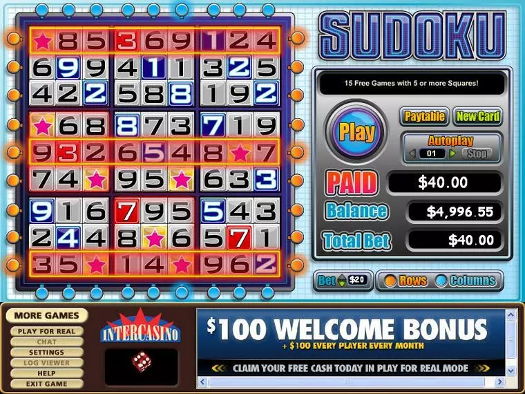  Main Screen Reels at Sudoku 9 Reel Mobile Real Slot created by CryptoLogic