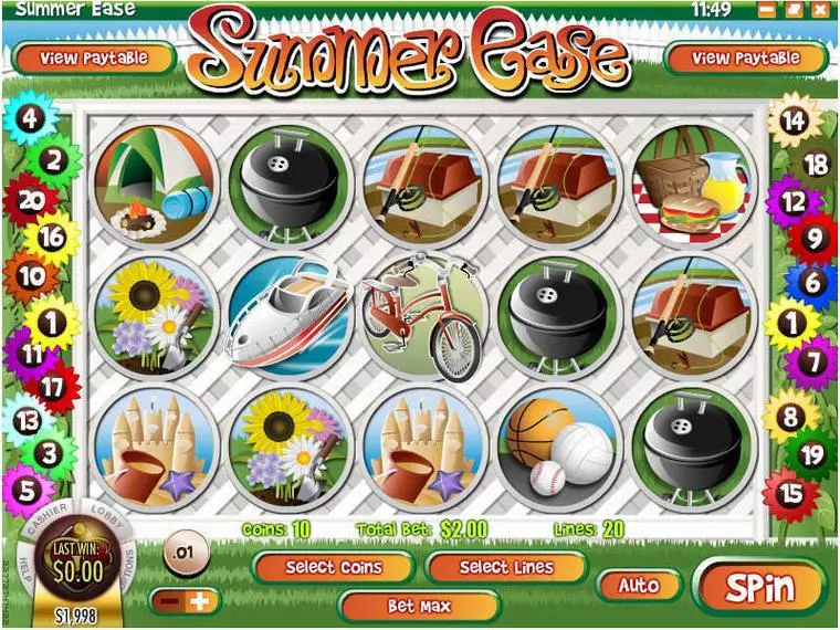  Main Screen Reels at Summer Ease 5 Reel Mobile Real Slot created by Rival