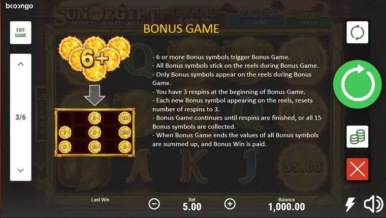  Bonus 2 at Sun Of Egypt 5 Reel Mobile Real Slot created by Booongo