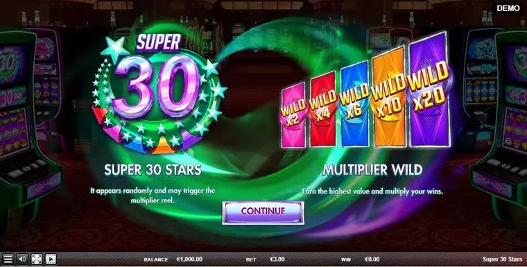  Info and Rules at Super 30 Stars 5 Reel Mobile Real Slot created by Red Rake Gaming