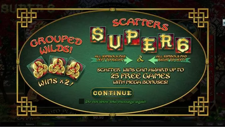  Info and Rules at Super 6 6 Reel Mobile Real Slot created by RTG