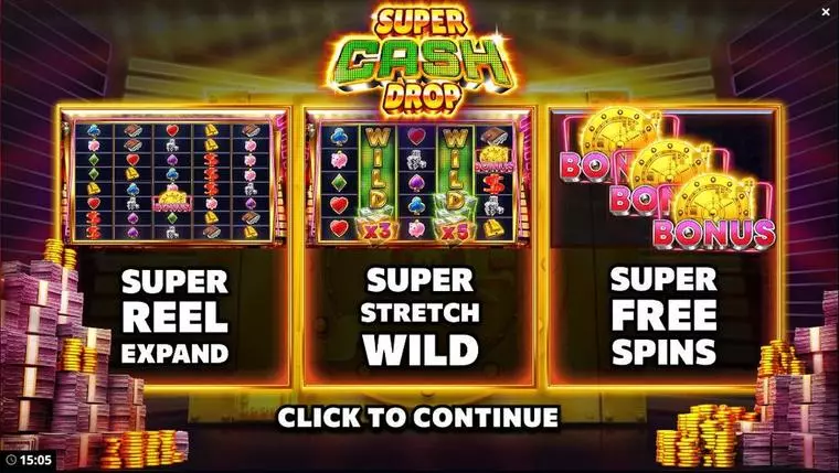  Info and Rules at Super Cash Drop  5 Reel Mobile Real Slot created by Bang Bang Games