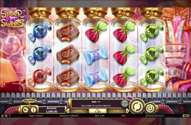  Main Screen Reels at Super sweets 5 Reel Mobile Real Slot created by BetSoft