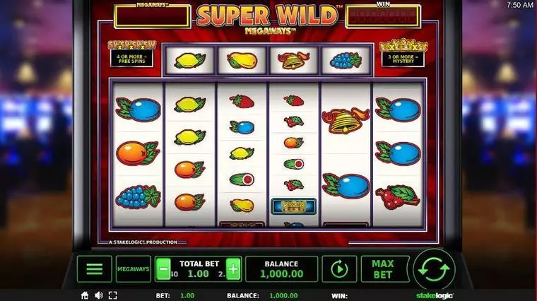  Main Screen Reels at Super Wild Megaways 6 Reel Mobile Real Slot created by StakeLogic