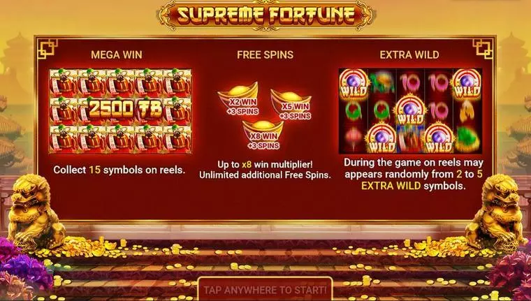 Info and Rules at Supreme Fortune 5 Reel Mobile Real Slot created by Booongo