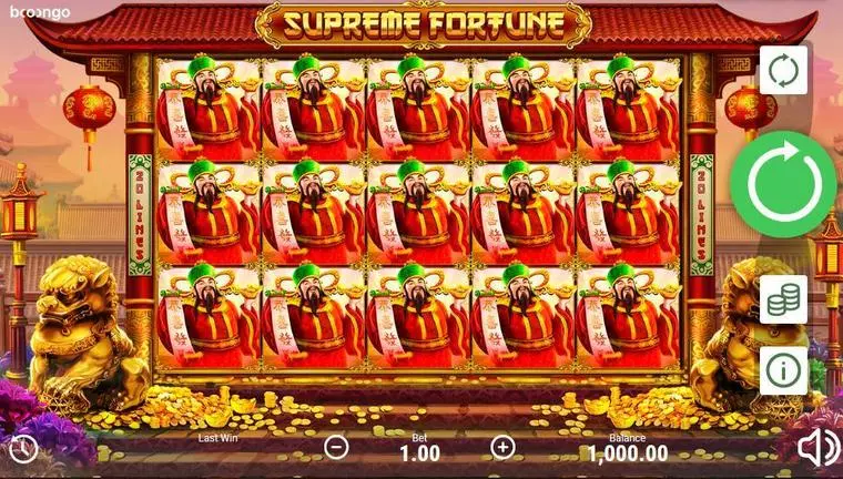  Main Screen Reels at Supreme Fortune 5 Reel Mobile Real Slot created by Booongo