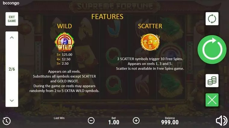  Bonus 2 at Supreme Fortune 5 Reel Mobile Real Slot created by Booongo