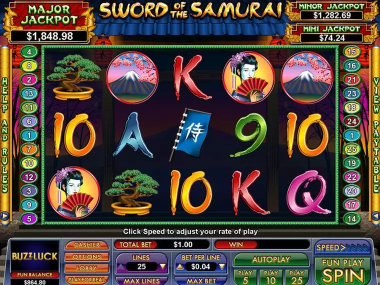  Main Screen Reels at Sword of the Samurai 5 Reel Mobile Real Slot created by NuWorks
