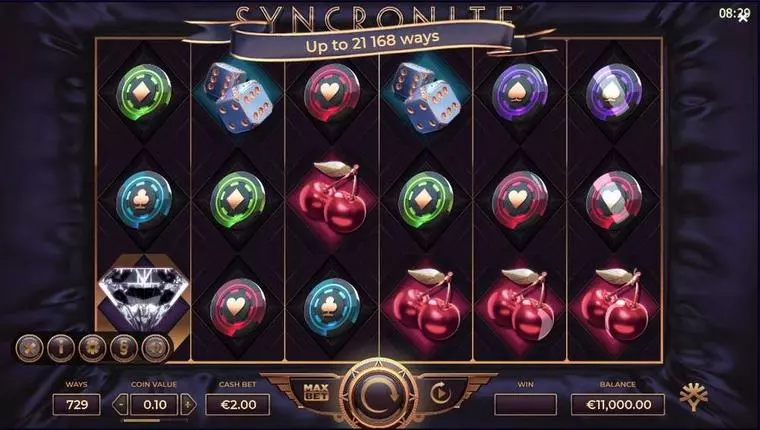  Main Screen Reels at Syncronite 6 Reel Mobile Real Slot created by Yggdrasil