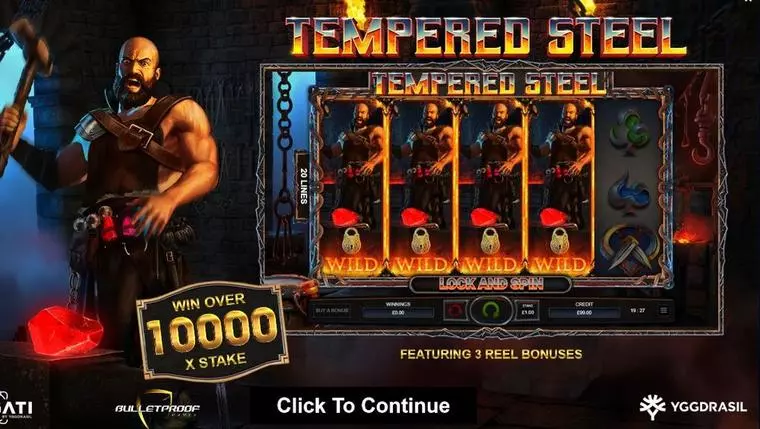  Info and Rules at Tempered Steel 5 Reel Mobile Real Slot created by Bulletproof Games