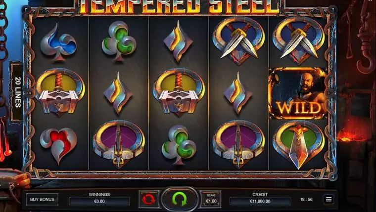  Main Screen Reels at Tempered Steel 5 Reel Mobile Real Slot created by Bulletproof Games