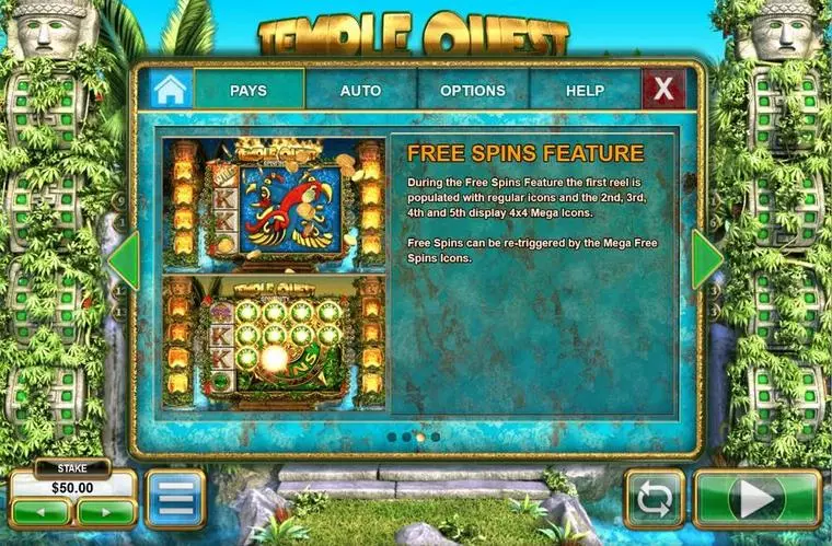  Bonus 1 at Temple Quest Spinfinity 5 Reel Mobile Real Slot created by Big Time Gaming