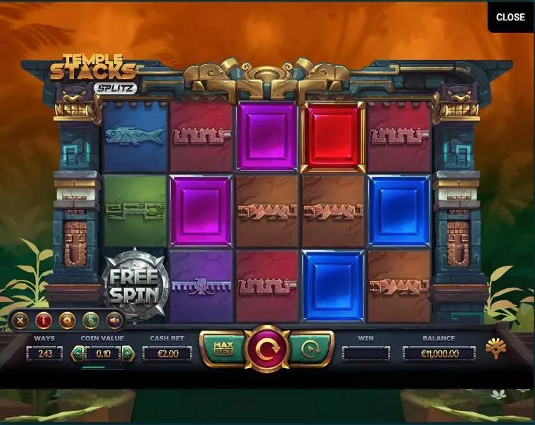  Main Screen Reels at Temple Stacks 5 Reel Mobile Real Slot created by Yggdrasil