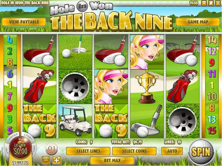  Main Screen Reels at The Back Nine 5 Reel Mobile Real Slot created by Rival