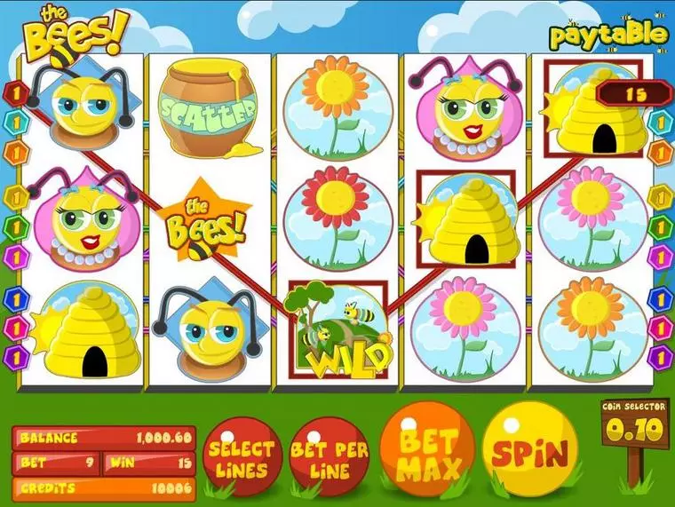  Introduction Screen at The Bees 5 Reel Mobile Real Slot created by BetSoft