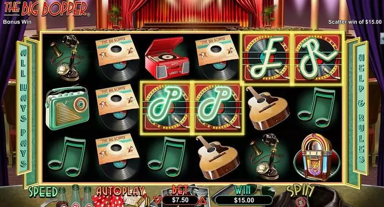  Main Screen Reels at The Big Bopper 6 Reel Mobile Real Slot created by RTG