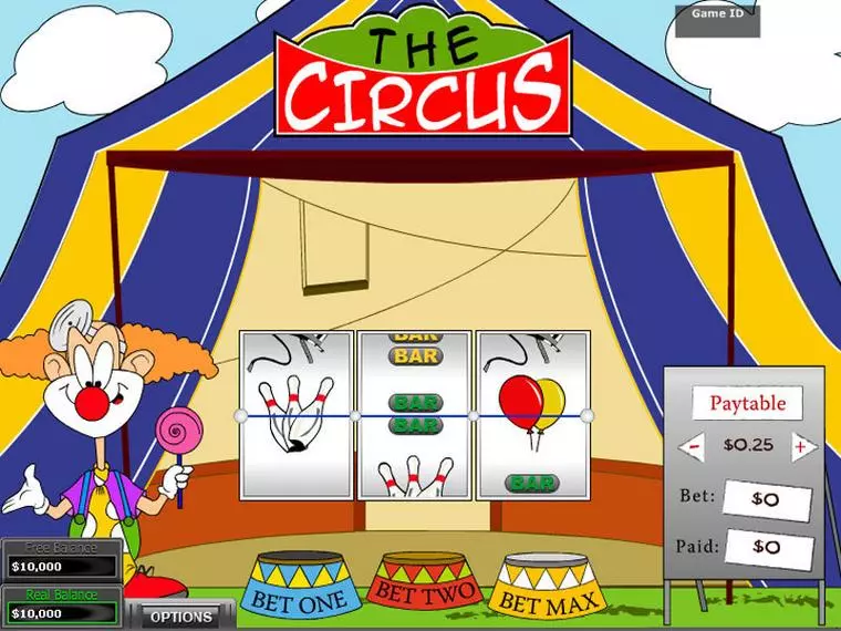  Main Screen Reels at The Circus 3 Reel Mobile Real Slot created by DGS