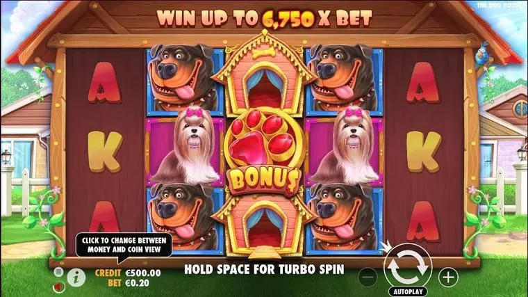  Main Screen Reels at The Dog House 5 Reel Mobile Real Slot created by Pragmatic Play