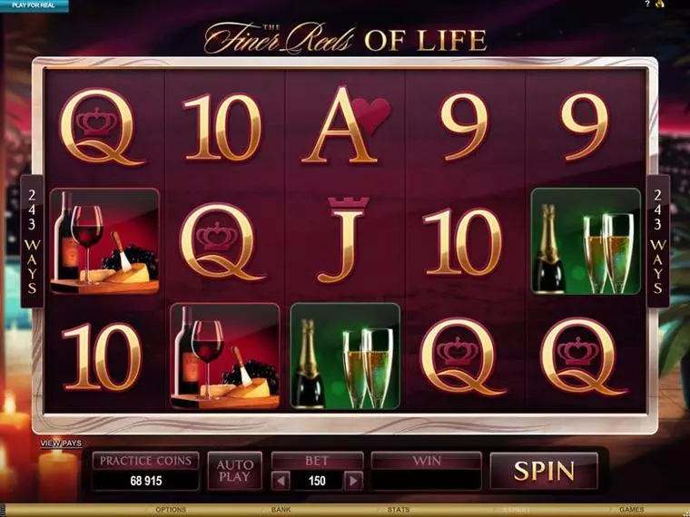 Main Screen Reels at The Finer Reels of Life 5 Reel Mobile Real Slot created by Microgaming