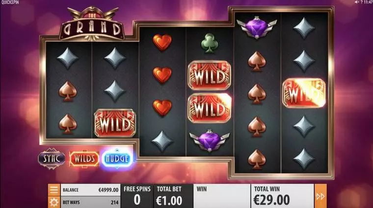  Main Screen Reels at The Grand 6 Reel Mobile Real Slot created by Quickspin