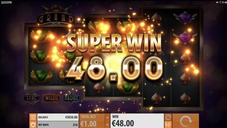  Winning Screenshot at The Grand 6 Reel Mobile Real Slot created by Quickspin