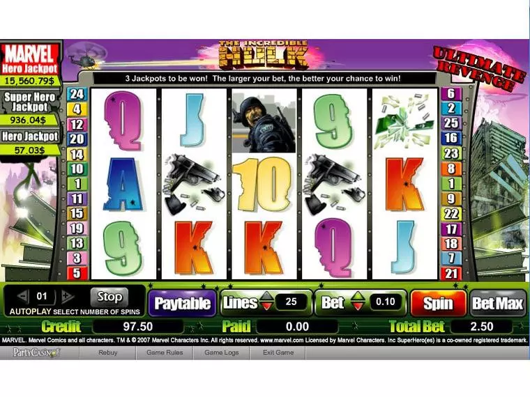  Main Screen Reels at The Incredible Hulk 5 Reel Mobile Real Slot created by bwin.party