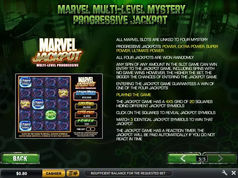  Bonus 4 at The Incredible Hulk 5 Reel Mobile Real Slot created by PlayTech