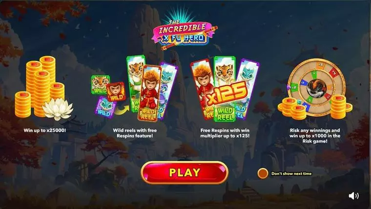  Introduction Screen at The Incredible X Fu Hero 5 Reel Mobile Real Slot created by Mascot Gaming