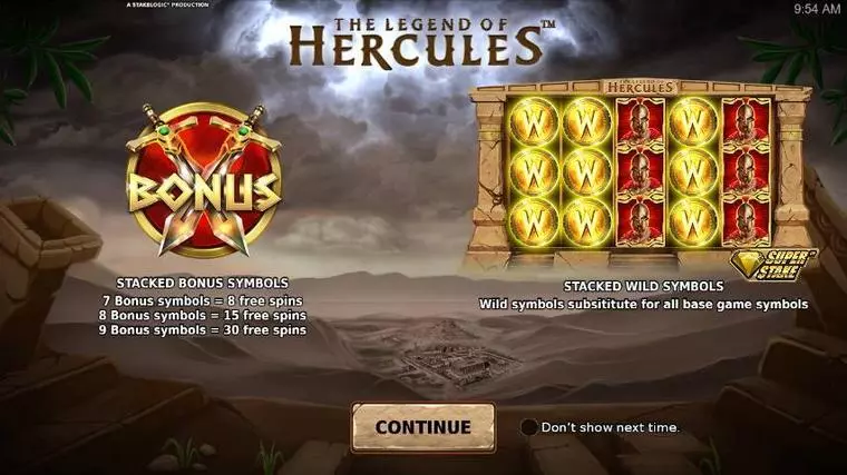  Info and Rules at The Legend of Hercules 5 Reel Mobile Real Slot created by StakeLogic